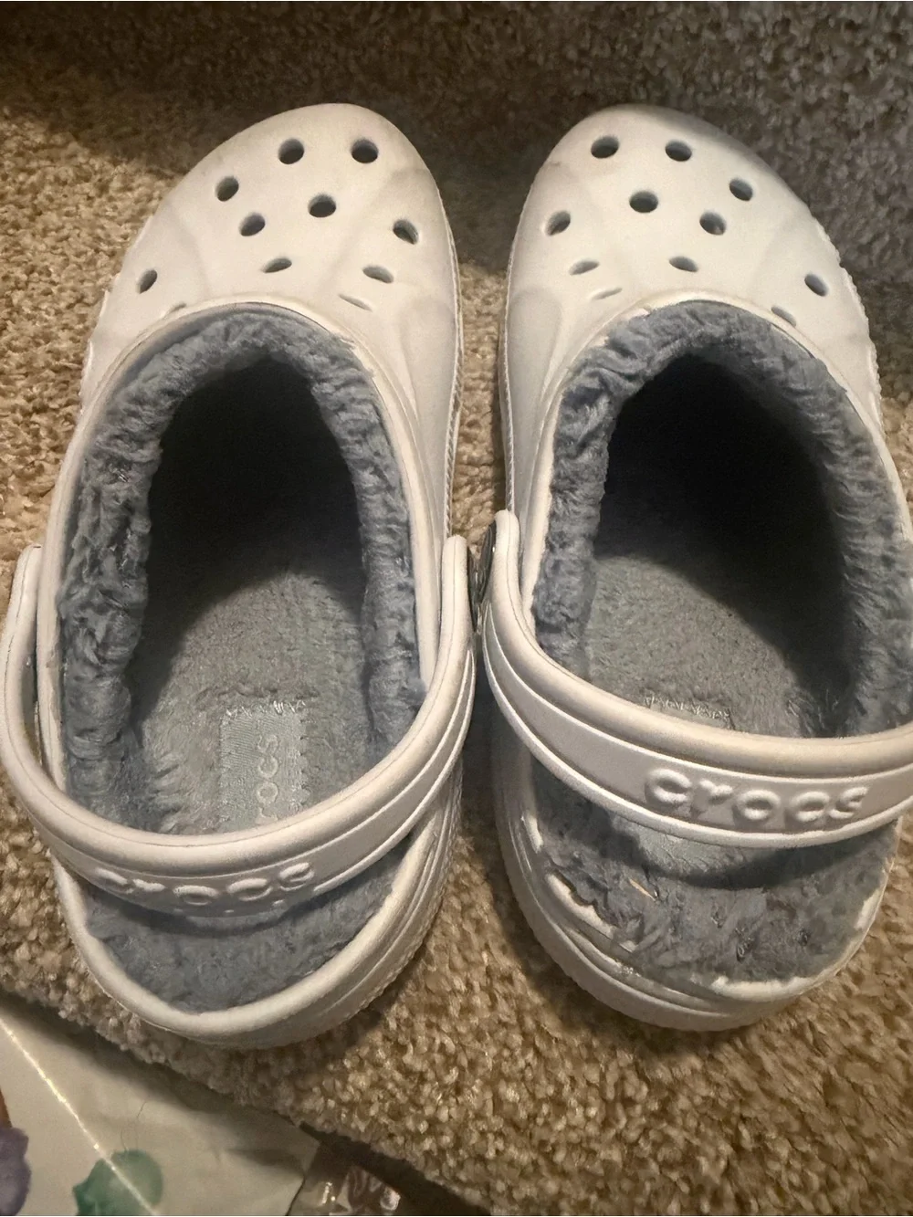 CROCS Kids Classic Lined Clogs in light blue with blue Lining